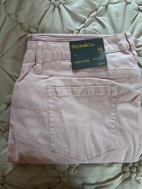 Style & Co. Curvy Capri Jeans in Soft Pink